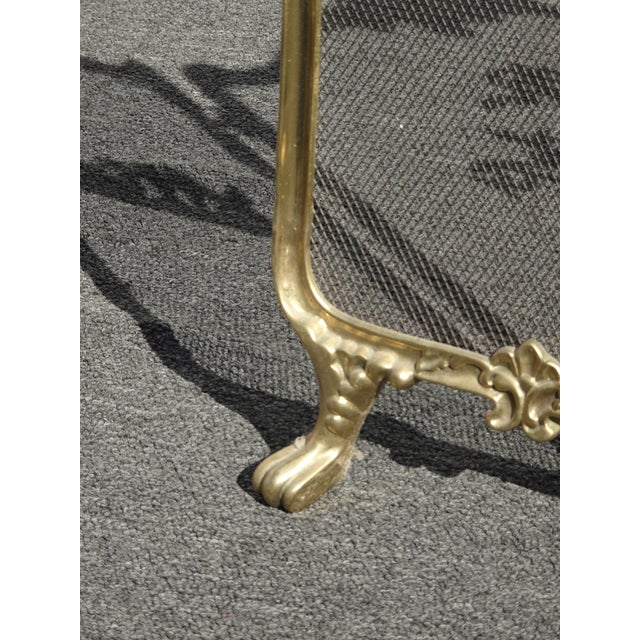 Vintage French Provincial Ribbons Love Birds Gold Brass Fireplace Screen #1 For Sale - Image 13 of 15
