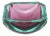 Vintage Murano Faceted Paddled Glass Bowl Emerald Green and Purple, 1960's For Sale