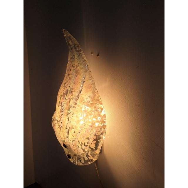 Metal Graniglia Glass Wall Lamps with Iridescent Finish, 1980s, Set of 2 For Sale - Image 7 of 9