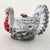 Charming vintage Italian ceramic turkey tureen featuring intricately detailed black and white plumage, a vibrant red...
