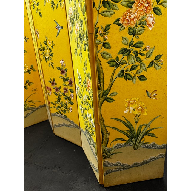 Asian Inspired Double Sided Floral Screen For Sale - Image 10 of 12