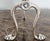 Pair of Brass Fireplace Andiron Set in Silver Antique Finish For Sale - Image 4 of 7