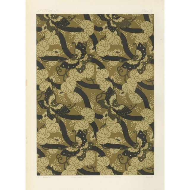 Japanese Butterfly and Vine Textile Design, 1880s, Paper For Sale - Image 5 of 10