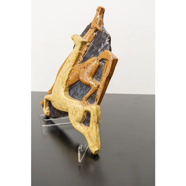 1960s French Ceramic Relief with 2 Horses, 1960s For Sale - Image 5 of 8