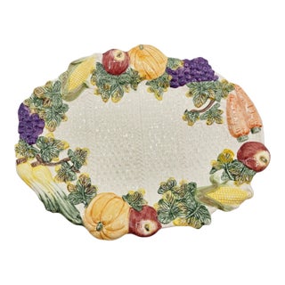 Vintage Omnibus by Fitz and Floyd 1995 Vegetable Fruits Platter Tray For Sale