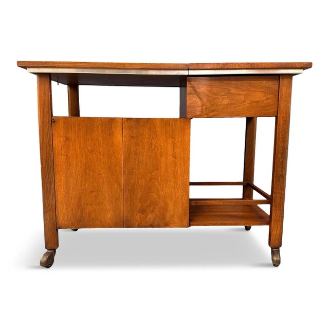 1960s John Widdicomb Bar Cart by Dale Ford With Expanding Top For Sale - Image 10 of 10