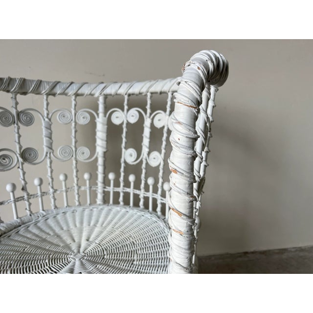 Palm Beach Heywood Wakefield - Style Victorian Wicker Chair For Sale - Image 9 of 13