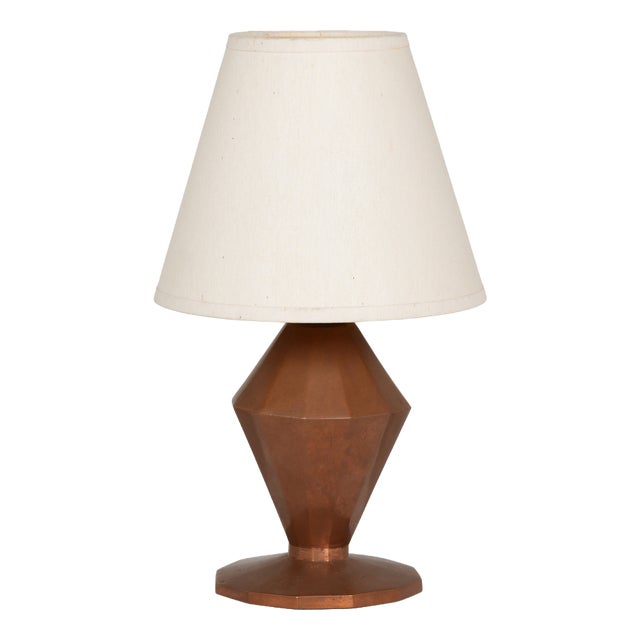 Art Deco Table Lamp in Copperwork, 1930 For Sale