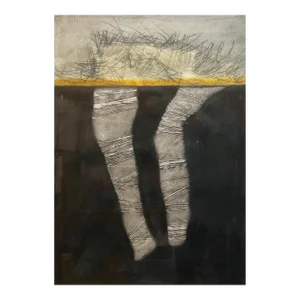 Ramon Carulla Art Abstract Oil Painting Latin American 1970's Abstraction String Series, 1977