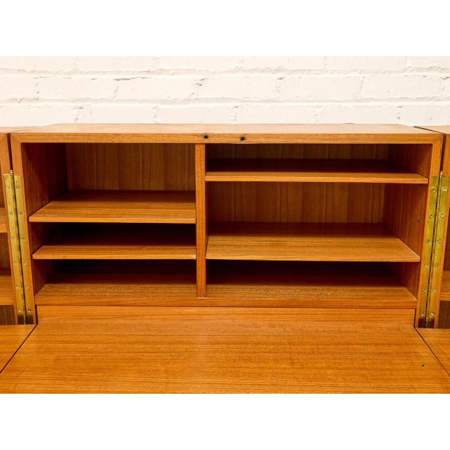 Vintage Danish Modern Teak Transformer Desk Cabinet For Sale - Image 4 of 12