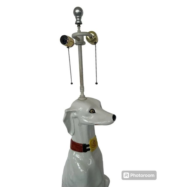 1960s 1960s Italian Ceramic Dog Lamp For Sale - Image 5 of 5