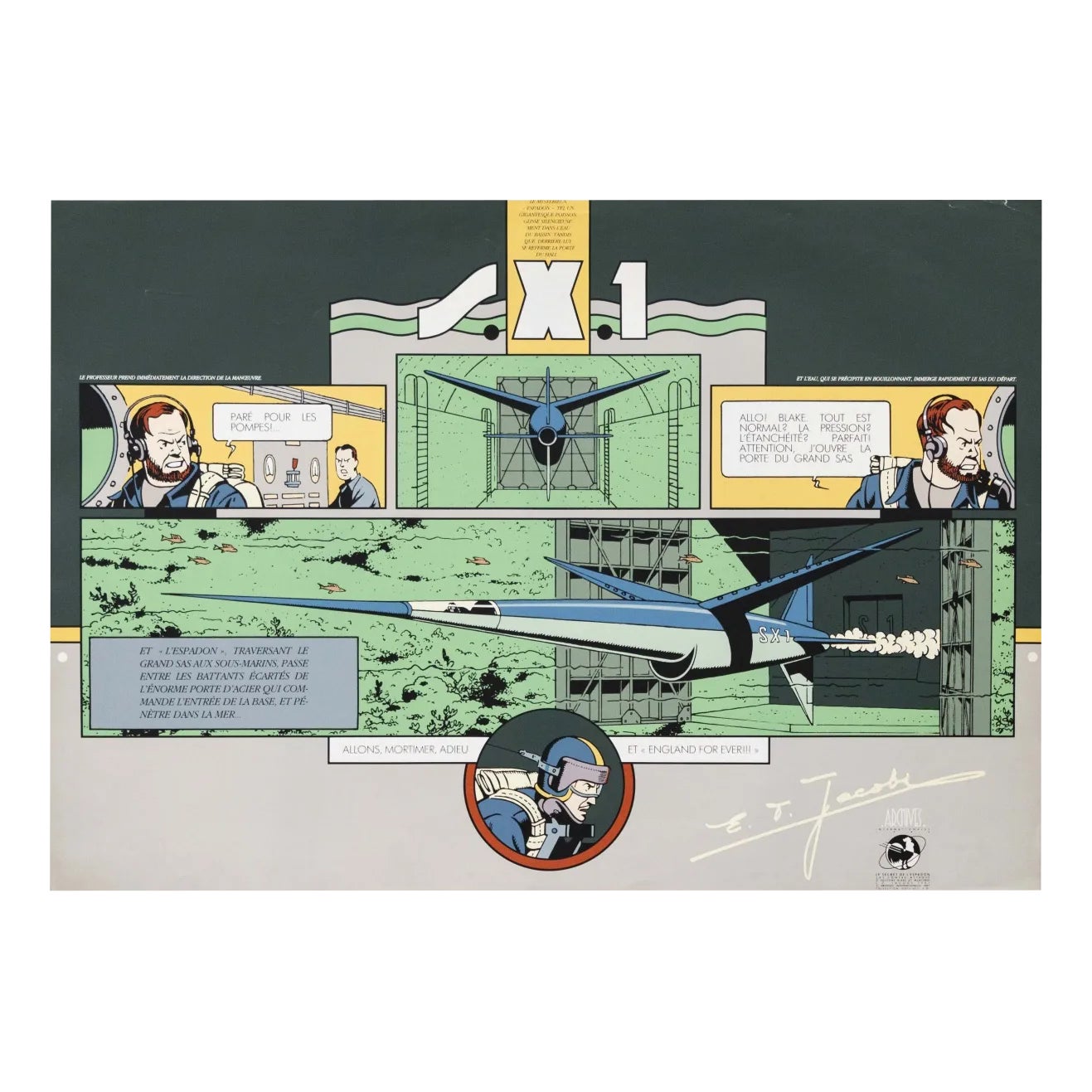 Edgar Pierre Jacobs, The Secret of the Swordfish, 1987, Serigraph ...
