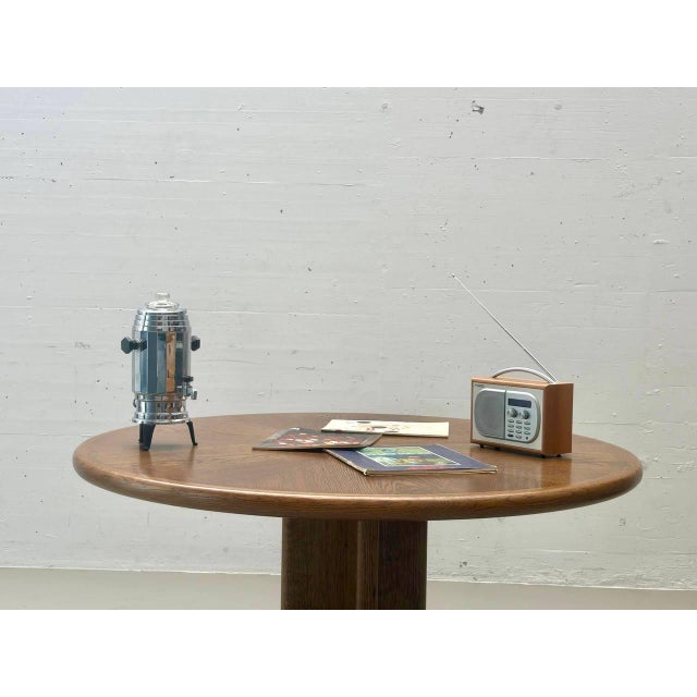 Vintage Round Dining Table in Oak, 1970s For Sale - Image 15 of 16