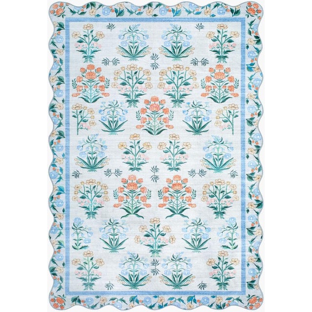 Lavable Machine Woven Rug Blue 3x4 For Sale - Image 4 of 4