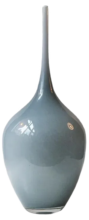 Vintage Scandinavian Long Neck Glass Vase, 1960s
