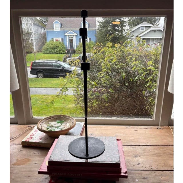 Metal Sculptural Black Metal Five-Arm Candelabra For Sale - Image 7 of 10