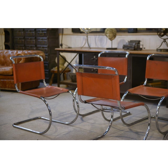 Vintage Bauhaus MR10 Chairs by Ludwig Mies Van Der Rohe, 1970s, Set of 6 For Sale - Image 12 of 15