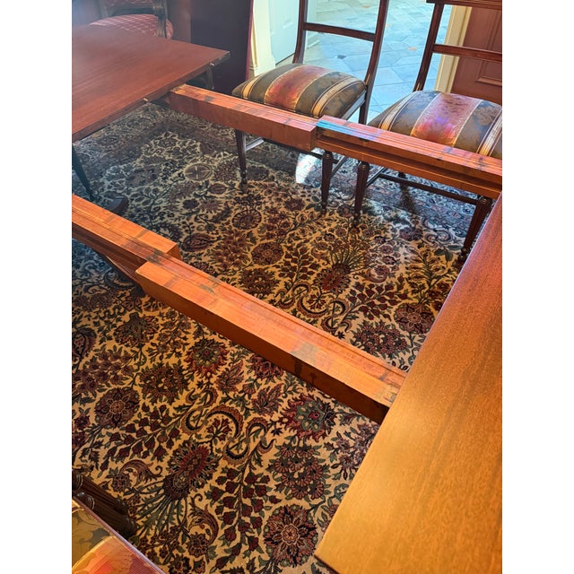 Early 1900s Drexel Durham Mahogany Dining Set - Duncan Phyfe Style - Table W/ 3 Leaves + Captains Chair + 5 Side Chairs For Sale - Image 11 of 11