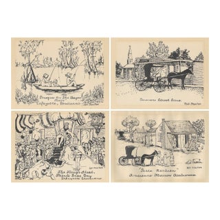 Bit Mouton Louisiana Lithographs - Set of Four For Sale