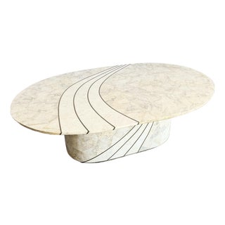 Vintage Postmodern Tessellated Stone Coffee Table For Sale
