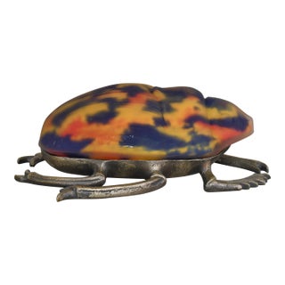 French Art Deco Scarab Night Lamp by Muller Freres - 1920s France For Sale