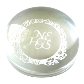 Vintage Unusual Glass Paperweight Monogram For Sale