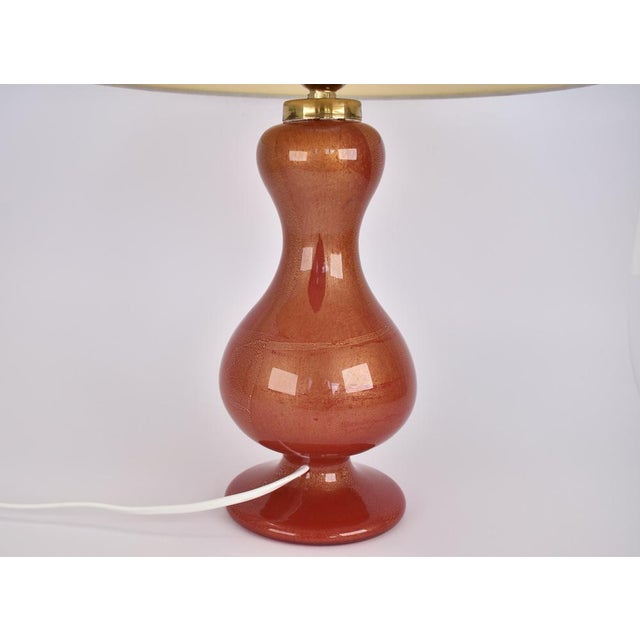 Ruby Red and Gold Murano Table Lamp by Barovier & Toso For Sale - Image 12 of 14