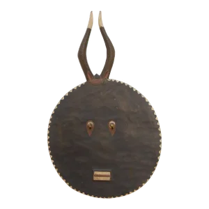 Midnight Black Painted African Sun Mask