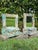 A distinctive pair of vintage wall-mounted shelf mirrors crafted from reclaimed architectural salvage. The richly carved...