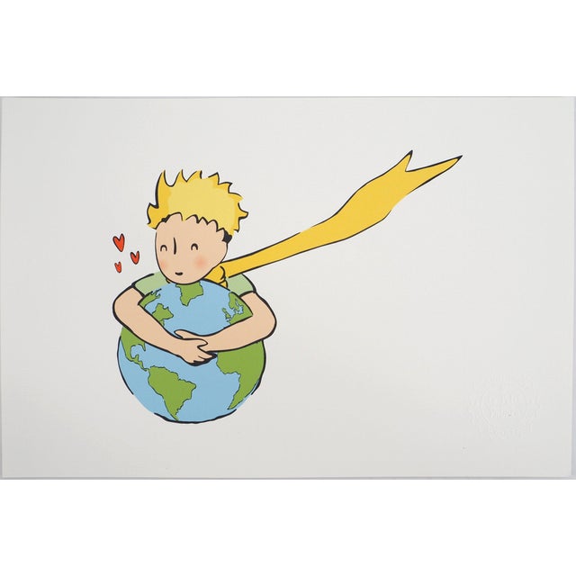 Antoine De Saint-Exupery, Le Petit Prince embrasse la Terre, Lithograph For Sale
