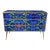 Wooden dresser covered in lapis lazuli glass with six drawers, handle profiles and brass feet. Dimensions (lxpxh) 120 cm x...