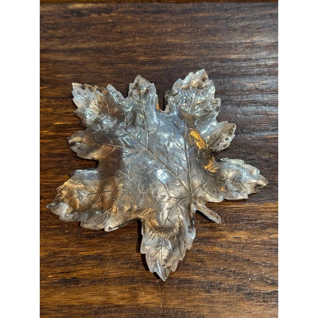 Late 20th Century Vintage Sterling Silver Maple Leaf Dish- R. Blackinton & Co. For Sale - Image 5 of 7