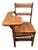 1910 Arts & Crafts Antique Quarter Sawn Oak Chair With Student Writing Surface For Sale
