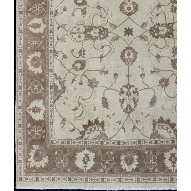 Rustic Earth Tone Rug by Keivan Woven Arts in Brown and Cream For Sale - Image 3 of 12