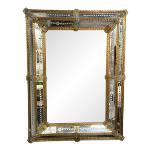 Baroque Style Etched Venetian Mirror