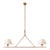 Ian K. Fowler for Visual Comfort Signature Cesta Large Linear Chandelier in Gilded Iron with Linen Shades For Sale