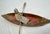 Wood Antique Hand Carved Wood Canadian Inuit Eskimo Art Wood Sculpture Canoe Man For Sale - Image 7 of 12