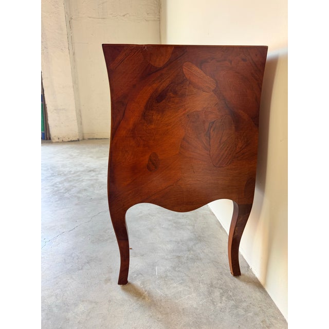 Brown Vintage Hollywood Regency Style - Burlwood Lowboy Chest of Drawers For Sale - Image 8 of 12