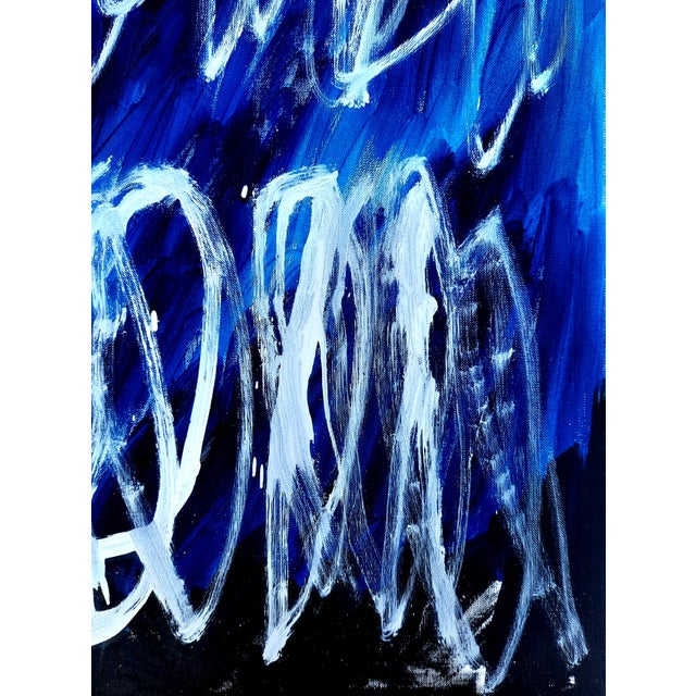 19.6" X 25.5" - Cy Twombly Inspired Abstract Original Oil Painting, Unframed For Sale - Image 4 of 7