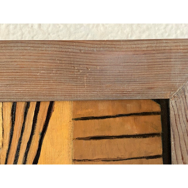 1970s 1970s Folk Art Mexican Painting of a Street Scene With Figures, Signed For Sale - Image 5 of 7