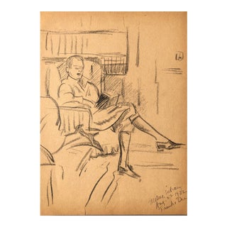 1932 Norman Kent Figure in Library For Sale
