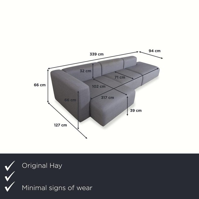 Mags Fabric Corner Sofa in Grey from HAY For Sale - Image 9 of 13