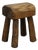 Vintage Brutalist Stool in Wood For Sale