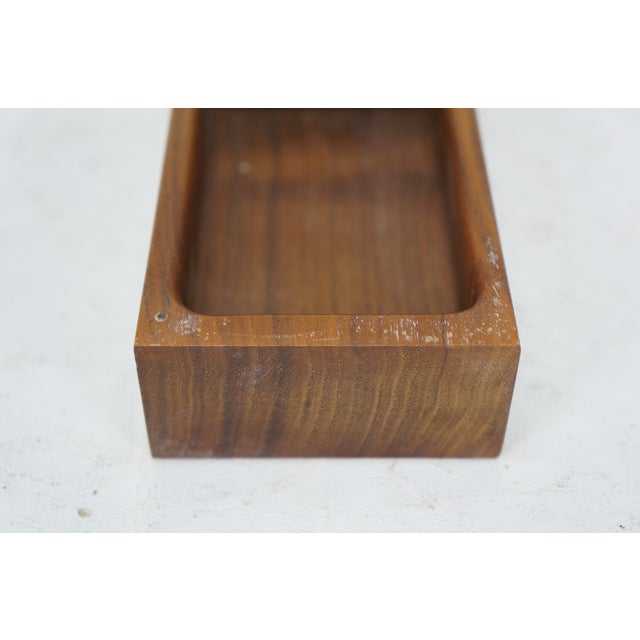 Mid 20th Century Etched Silverplate Art Deco Mahogany Sliding Cigarette Keepsake Box 5" For Sale - Image 4 of 14