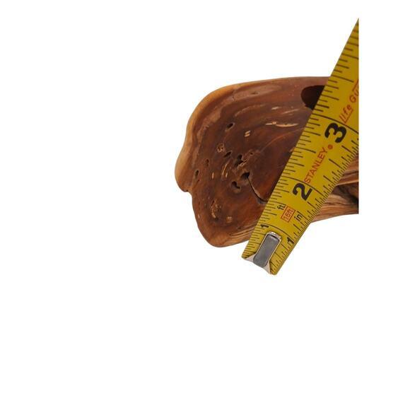 Brown Olive Tree Wood Candle Holder 14" Tabletop Carved Rustic Natural Distressed For Sale - Image 8 of 14