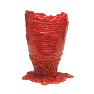 Matt Red, Clear Red Spaghetti Vase by Gaetano Pesce for Fish Design For Sale