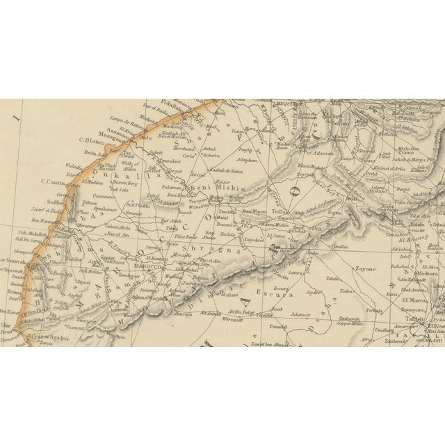 Paper Antique North Africa Map, 1860s For Sale - Image 7 of 11