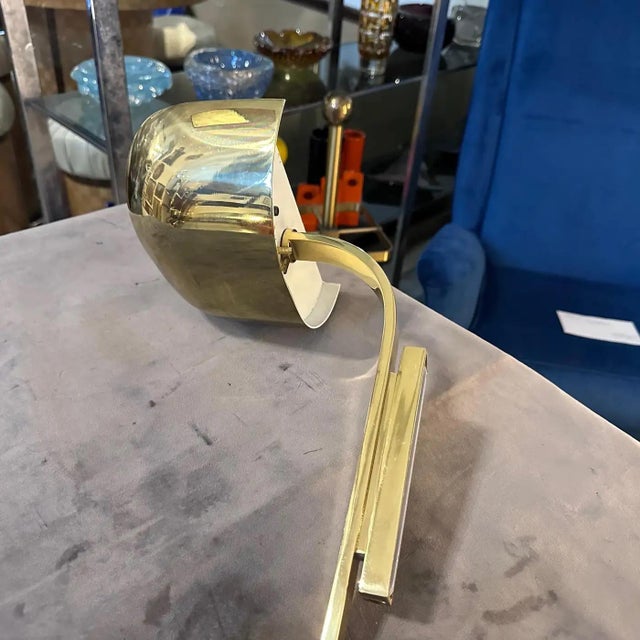 Two 1980s Elegant Mid-Century Modern Brass Italian Wall Sconces by Lumi Milano For Sale - Image 12 of 13