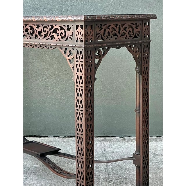 Vintage Carved Fretwork Console Table For Sale - Image 9 of 12
