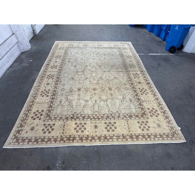 10ft 1in X 14ft Gallery Ephesus Oushak Area Rug in Taupe Tones For Sale In San Francisco - Image 6 of 12
